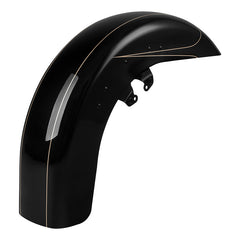 HR3 Black Quartz Motorcycle 18" Wide Tire Front Mudguard Fender For Harley Touring Models 2014-2023