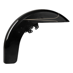 HR3 Black Quartz Motorcycle 18" Wide Tire Front Mudguard Fender For Harley Touring Models 2014-2023