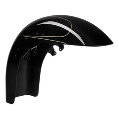 HR3 Black Quartz Motorcycle 18" Wide Tire Front Mudguard Fender For Harley Touring Models 2014-2023