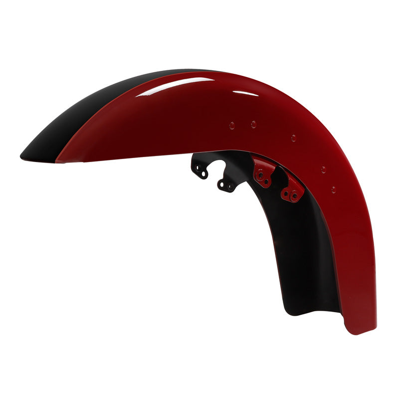 HR3 Billiard Red / Vivid Black Motorcycle 18" Wide Tire Front Mudguard Fender For Harley Touring Models 2014-2023