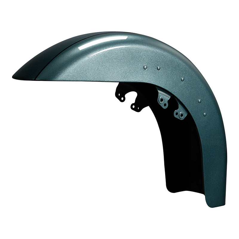 HR3 Silver Pine / Spruce Motorcycle 18" Wide Tire Front Mudguard Fender For Harley Touring Models 2014-2023