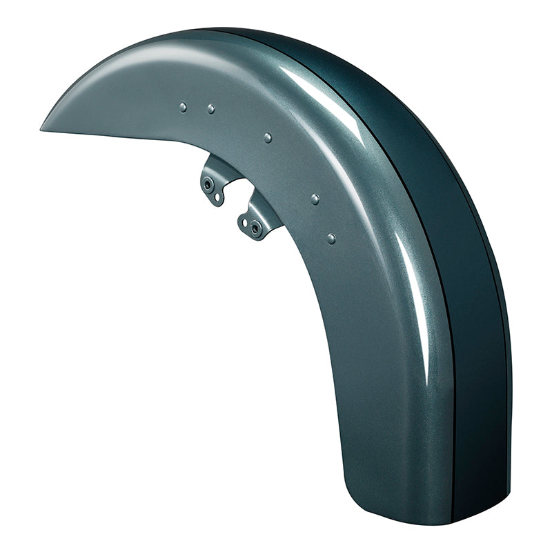 HR3 Silver Pine / Spruce Motorcycle 18" Wide Tire Front Mudguard Fender For Harley Touring Models 2014-2023