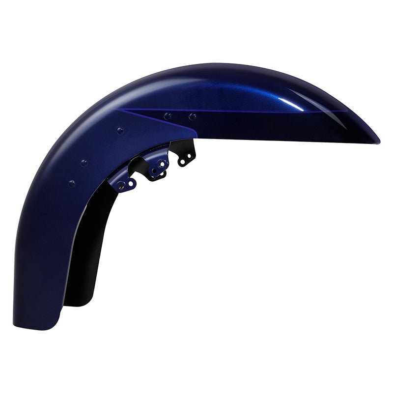 HR3 Zephyr Blue / Black Sunglo Motorcycle 18" Wide Tire Front Mudguard Fender For Harley Touring Models 2014-2023