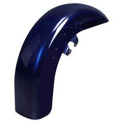 HR3 Zephyr Blue / Black Sunglo Motorcycle 18" Wide Tire Front Mudguard Fender For Harley Touring Models 2014-2023