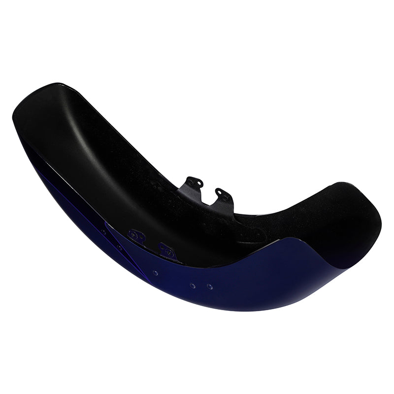 HR3 Zephyr Blue / Black Sunglo Motorcycle 18" Wide Tire Front Mudguard Fender For Harley Touring Models 2014-2023