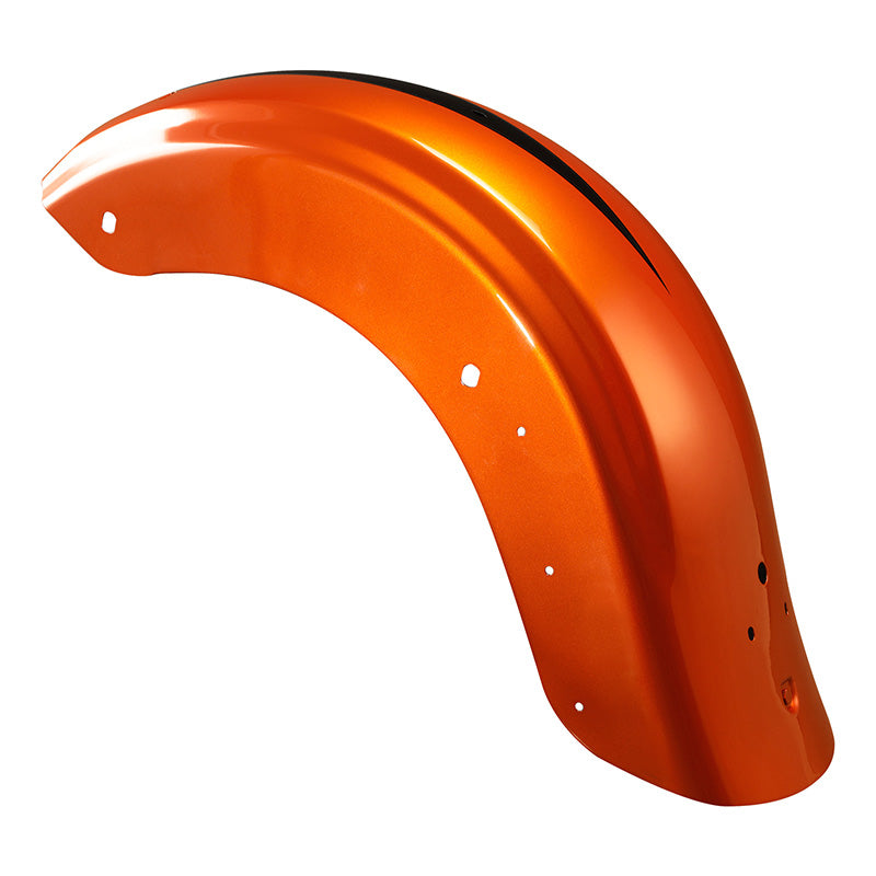 HR3 Scorched Orange / Black Denim Motorcycle Mudguard CVO STYLE REAR FENDER FOR Harley Touring 2014-2023