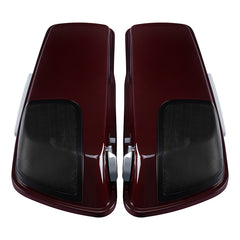 HR3 Billiard-Burgundy 5" Stretched Extended Saddlebags with speaker lids For Harley Touring 2014-2023