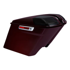 HR3 Billiard-Burgundy 5" Stretched Extended Saddlebags with speaker lids For Harley Touring 2014-2023