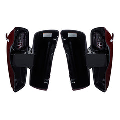 HR3 Billiard-Burgundy 5" Stretched Extended Saddlebags with speaker lids For Harley Touring 2014-2023