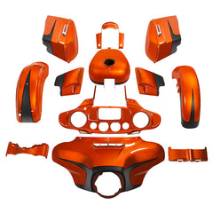 HR3 Scorched Orange / Black Denim Complete Body Fairing Kit For Harley Street Glide Special FLHXS 14-23
