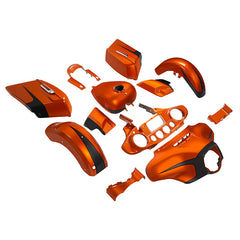 HR3 Scorched Orange / Black Denim Complete Body Fairing Kit For Harley Street Glide Special FLHXS 14-23