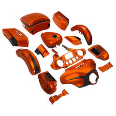 HR3 Scorched Orange / Black Denim Complete Body Fairing Kit For Harley Ultra Limited FLHTK 14-23
