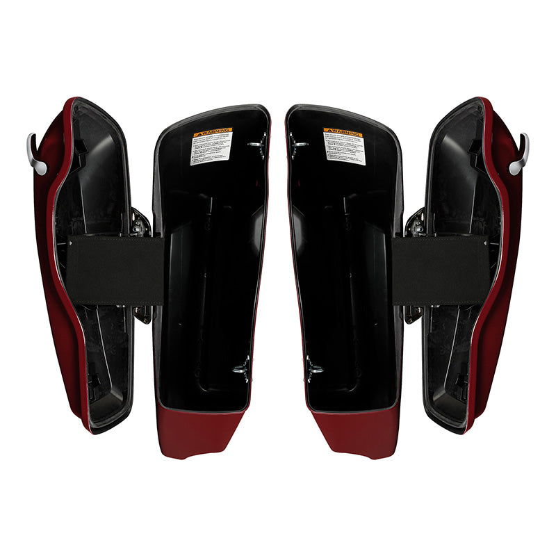 HR3 Billiard Red CVO Stretched Saddlebags For 14-23 Harley Touring
