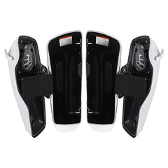 HR3 Candy Red / Silver Honeycomb Fade CVO Stretched Saddlebags with Speaker Lids For 14-23 Harley Touring