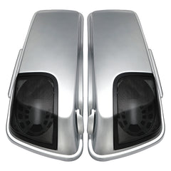 HR3 Candy Red / Silver Honeycomb Fade CVO Stretched Saddlebags with Speaker Lids For 14-23 Harley Touring