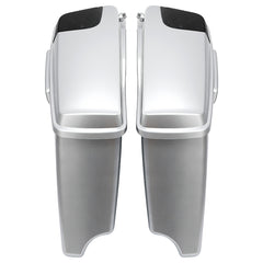 HR3 Candy Red / Silver Honeycomb Fade CVO Stretched Saddlebags with Speaker Lids For 14-23 Harley Touring