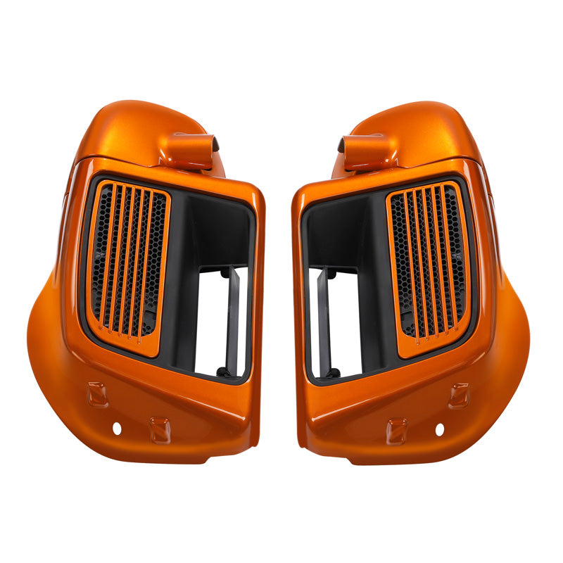 HR3 Scorched Orange / Black Denim Vented Lower Fairing Kit For Harley Touring Models 2014-2023 (Fits water cooled models)