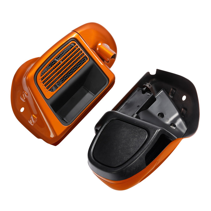 HR3 Scorched Orange / Black Denim Vented Lower Fairing Kit For Harley Touring Models 2014-2023 (Fits water cooled models)