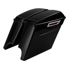 HR3 Black Quartz 5" Stretched Extended Saddlebags For Harley Touring 2014-2023