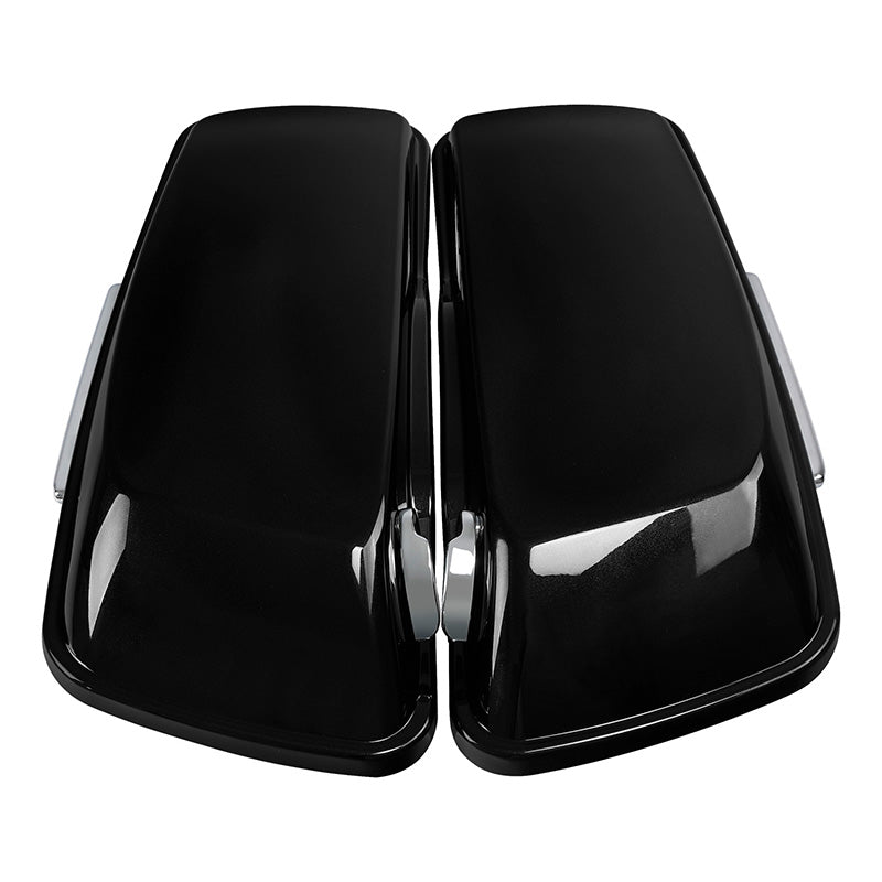 HR3 Black Quartz 5" Stretched Extended Saddlebags For Harley Touring 2014-2023