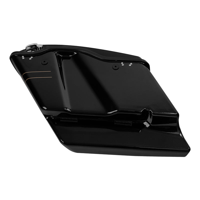 HR3 Black Quartz 5" Stretched Extended Saddlebags For Harley Touring 2014-2023