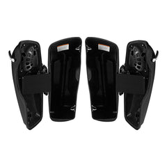 HR3 Black Quartz 2016RGS CVO Stretched Saddlebags with Speaker Lids For 14-23 Harley Touring