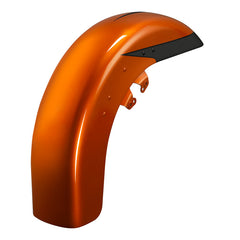 HR3 Scorched Orange / Black Denim Motorcycle 18" Wide Tire Front Mudguard Fender For Harley Touring Models 2014-2023