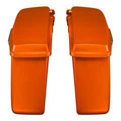 HR3 Scorched Orange / Black Denim Hard Saddlebags (Regular) For 14-23 Harley Touring