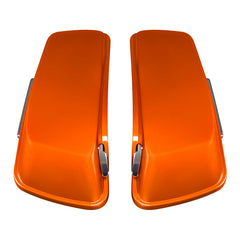 HR3 Scorched Orange / Black Denim Hard Saddlebags (Regular) For 14-23 Harley Touring