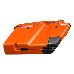HR3 Scorched Orange / Black Denim Hard Saddlebags (Regular) For 14-23 Harley Touring