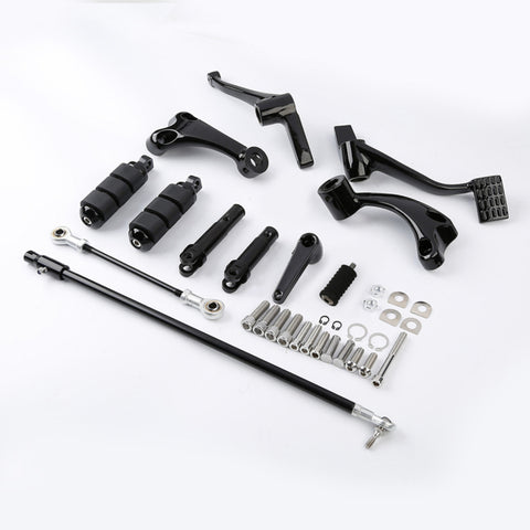 Custom Chrome Gloss Black Forward Controls Pegs Levers Linkage Fit For Harley Sportster 14-22