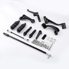 Custom Chrome Gloss Black Forward Controls Pegs Levers Linkage Fit For Harley Sportster 14-22