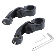 Santee 1-1/4" Short Angled Adjustable Highway Peg Mount Kit Matte Black Chrome Fit For Harley