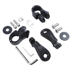 Santee 1-1/4" Short Angled Adjustable Highway Peg Mount Kit Matte Black Chrome Fit For Harley