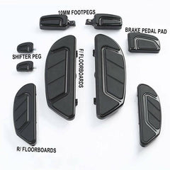 Tour Ease Footboard Floorboard Brake Pedal Shifter Peg Gloss Black Chrome Fit For Harley Touring