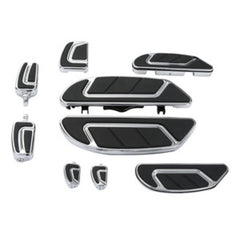 Tour Ease Footboard Floorboard Brake Pedal Shifter Peg Gloss Black Chrome Fit For Harley Touring