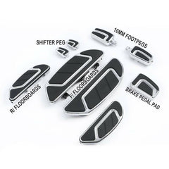 Tour Ease Footboard Floorboard Brake Pedal Shifter Peg Gloss Black Chrome Fit For Harley Touring