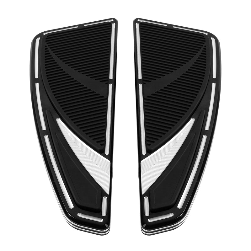 Custom Chrome Venoms Style Rider Driver Footboards Kit Chrome Gloss Black Fit For Harley Touring Softail