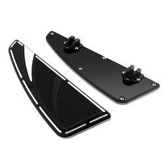 Custom Chrome Venoms Style Rider Driver Footboards Kit Chrome Gloss Black Fit For Harley Touring Softail
