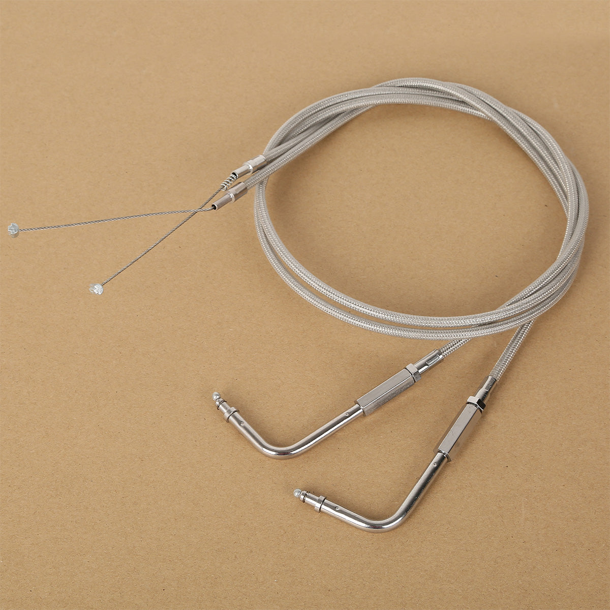 Custom Chrome 110cm Stainless Throttle Cable Wire Set Fit For Harley Touring FLST FXST 1996-10