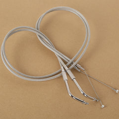 Custom Chrome 100cm Stainless Throttle Cable Wire Set Fit For Harley FLHR 1996-2001 03-07 FLTR