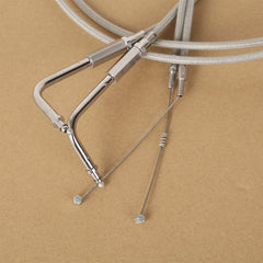 Custom Chrome 100cm Stainless Throttle Cable Wire Set Fit For Harley FLHR 1996-2001 03-07 FLTR