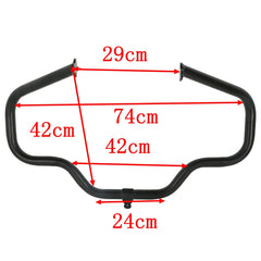 Custom Chrome 1-1/4" Engine Guard Highway Mustache Bar w/Footrest Matte Black Chorme Fit For Harley Touring 2008-2024
