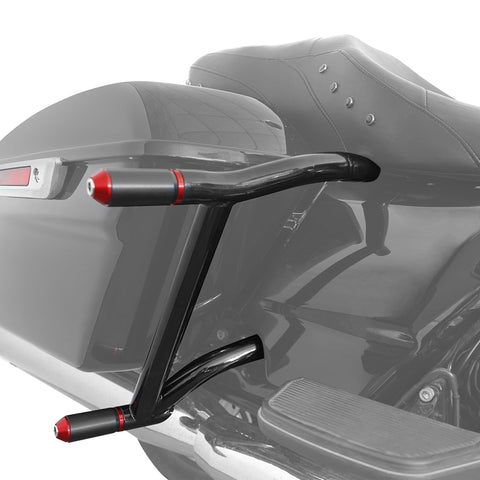 CUSTOM CHROME Rear Saddlebag Support Guards Rails Fit For Harley Touring '09-'23.5