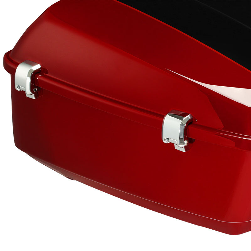 HR3 Billiard Red / Vivid Black 13.7" King Size Touring Trunk Luggage For 14-24 Harley Touring