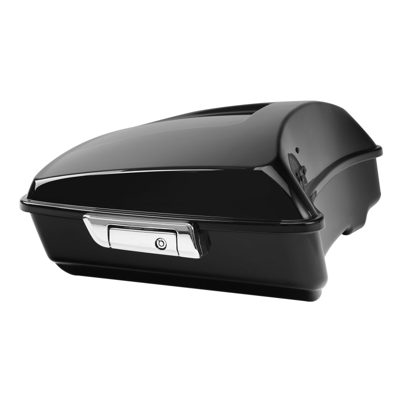 HR3 Vivid Black 10.7" Chopped Style Touring Trunk Luggage For 14-24 Harley Touring