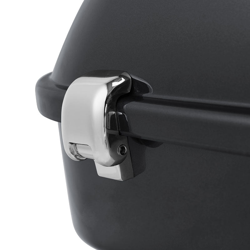 HR3 Gauntlet Gray Metallic 10.7" Chopped Style Touring Trunk Luggage For 14-24 Harley Touring