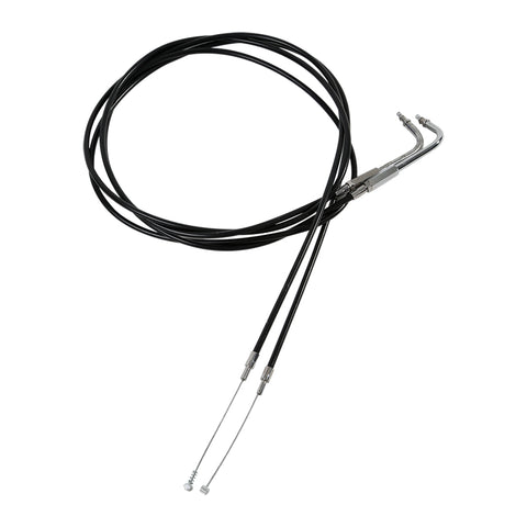 Custom Chrome 180cm Black Vinyl Throttle & Idle Cable Fit For Harley Sportster XL883/200 02-14