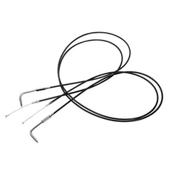 Custom Chrome 200cm Black Vinyl Throttle+Idle Cables Fit For Harley Sportster XL883 1200 02-14