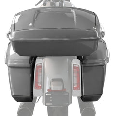 HR3 Dark Platinum Pinstripe 10.7" Chopped Style Touring Trunk Luggage For 14-24 Harley Touring
